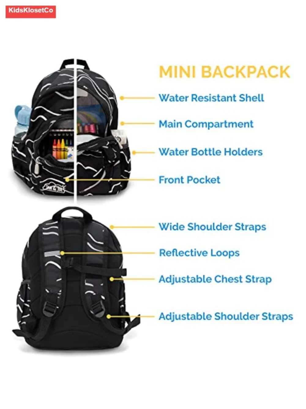 Mini Preschool Backpack with Padded Straps - Water Resistant Daypack